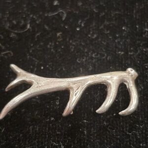 Sterling Silver Deer Antler Tie Tack Pin